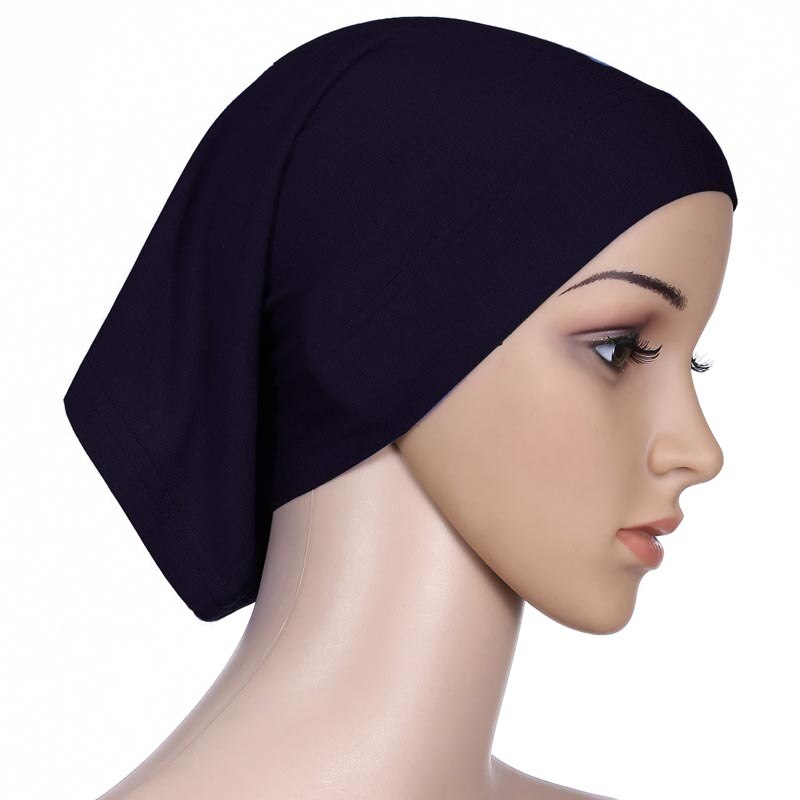 Mode Zijden Moslim Hijab Innerlijke Hijaabs Moslim Hijab Sjaal Arabische Tulband Effen Kleur Tulbanden Voor Vrouwen Hoofddoek Hoofd Sjaals
