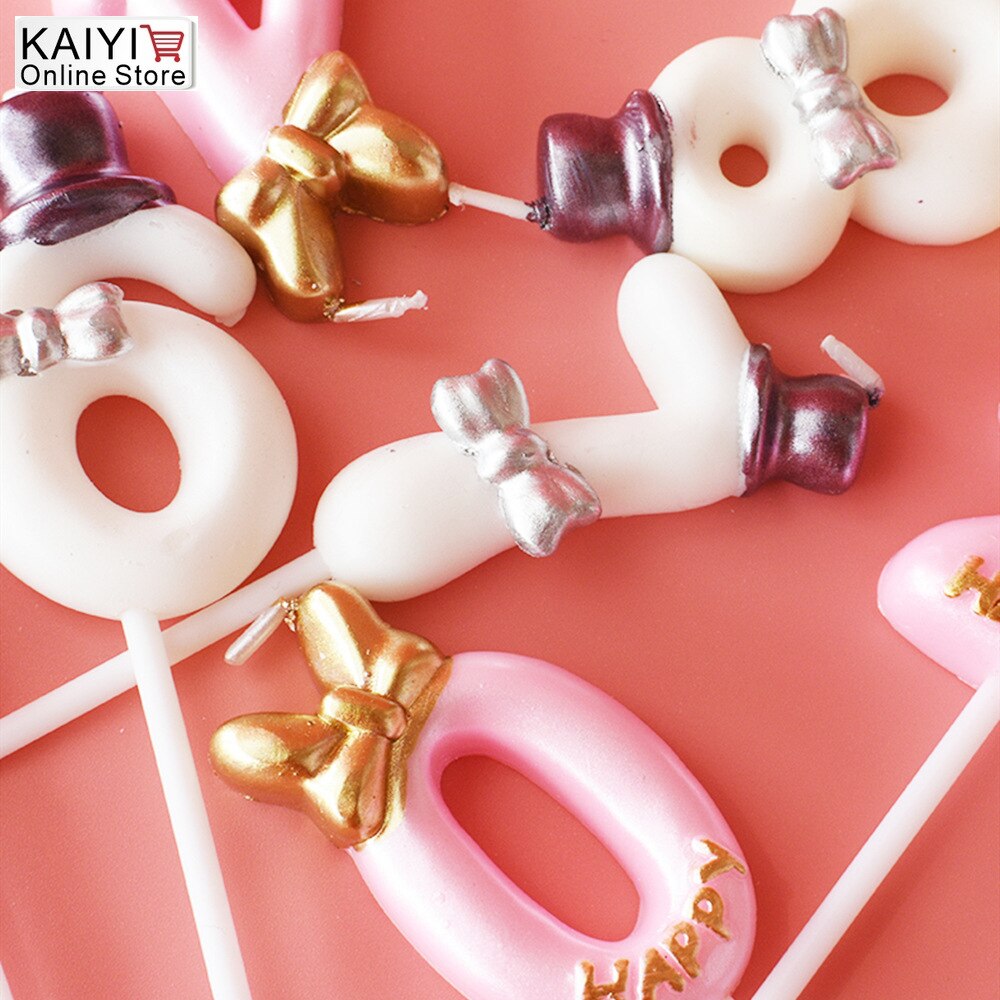 Bougie d'anniversaire numéro 0-9, 1 pièce, joyeux gâteau s pour fête, gâteau couronne/enfants, outils de décoration de mariage pour adultes