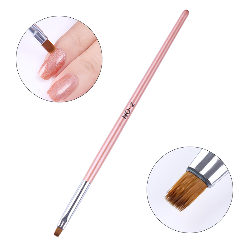 1 Uds delineador de gel uv pintura brocha rosa dorada Color portátil dibujo bolígrafo cepillo de uñas mango manicura uñas arte herramienta de