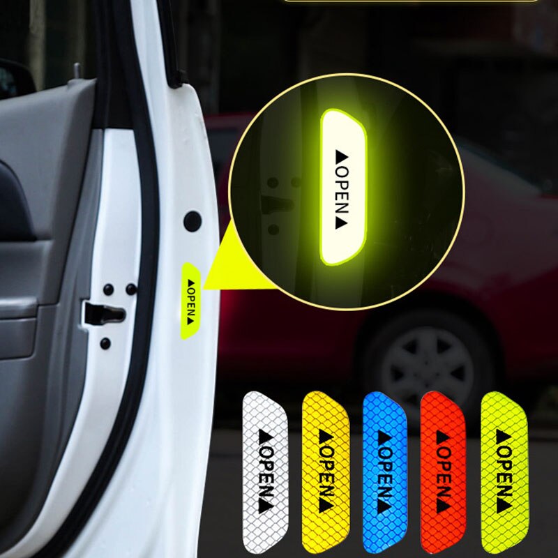 4pcs / set car Warning Safety Sign Reflective Strips Stickers for Nissan Teana X-Trail Qashqai Livina Sylphy Tiida Sunny March