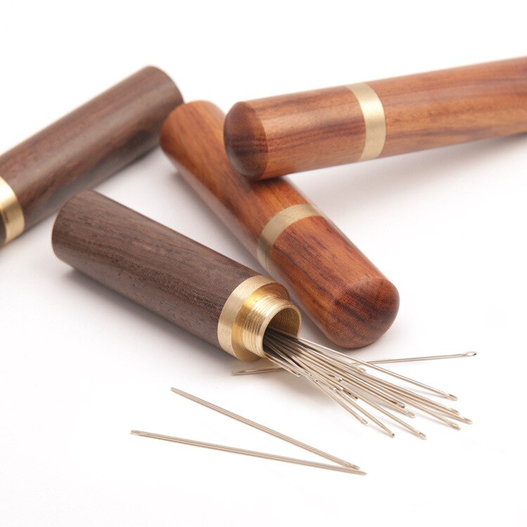 DIY hand-made leather tool hand needle storage bottle case needle container