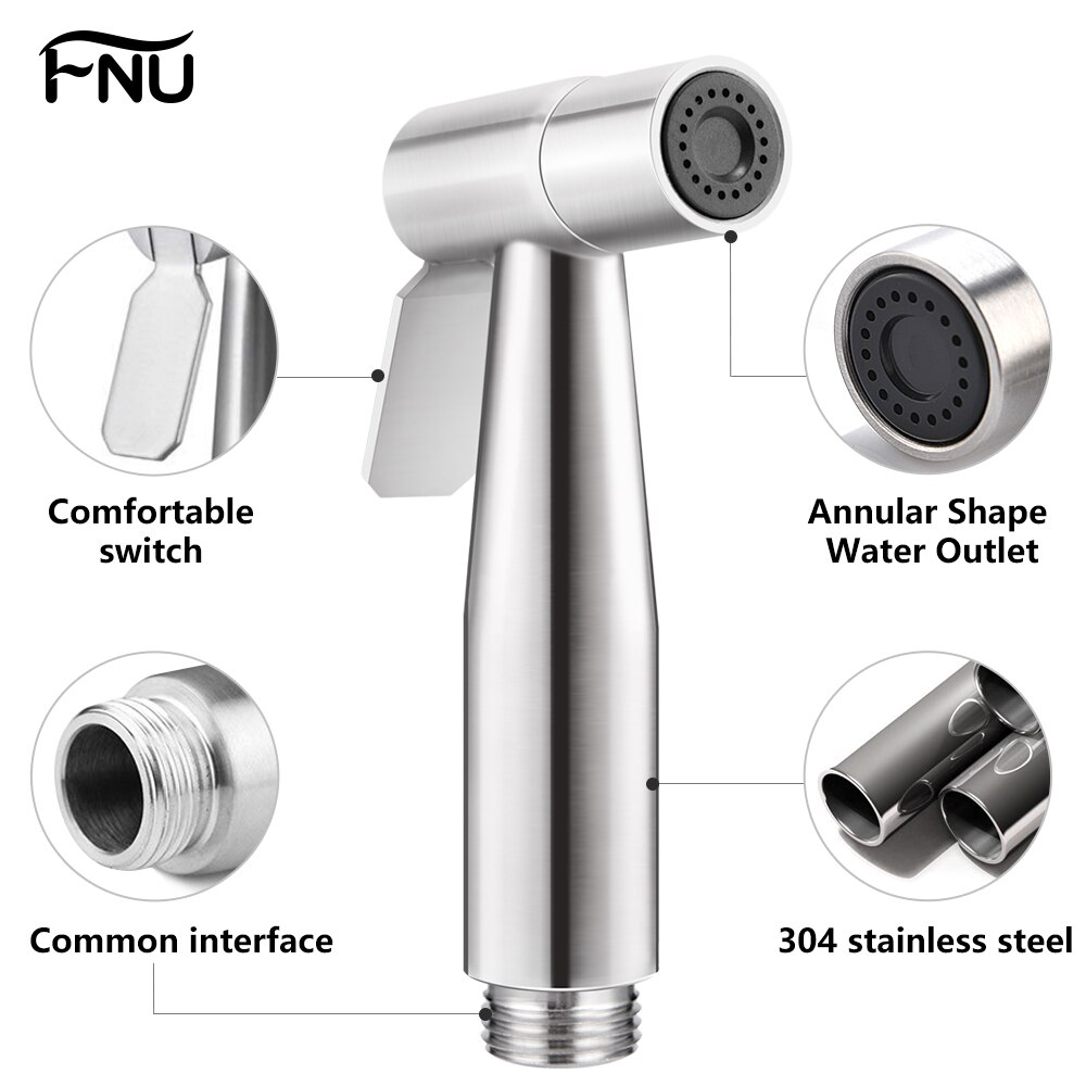 Roestvrij Staal Wassen Toiletbril Hand Held Douchekop Bidet Wc Spray Wc Shattaf Badkamer Accessoires Bidet Toilet Seat