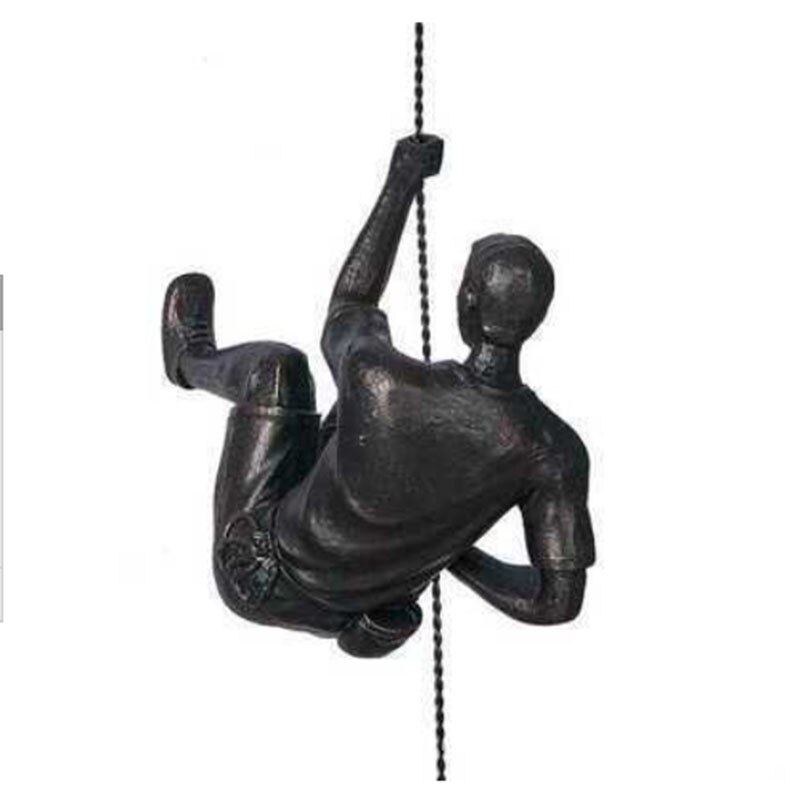 GIANTEX dekoracja ścienna styl skandynawski Retro człowiek wspinaczka ściana tło dekoracje ścienne wiszące statua salon pokoju tło: blackrS4