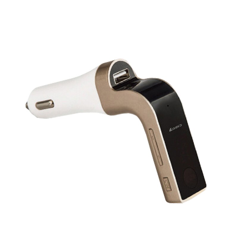 Earldom-cargador USB de teléfono móvil para uso en coche, soporte MP3, tarjeta SD, Bluetooth, manos libres, llamada, Radio FM, emisor de conexión, salida de 5V 2A: Gold