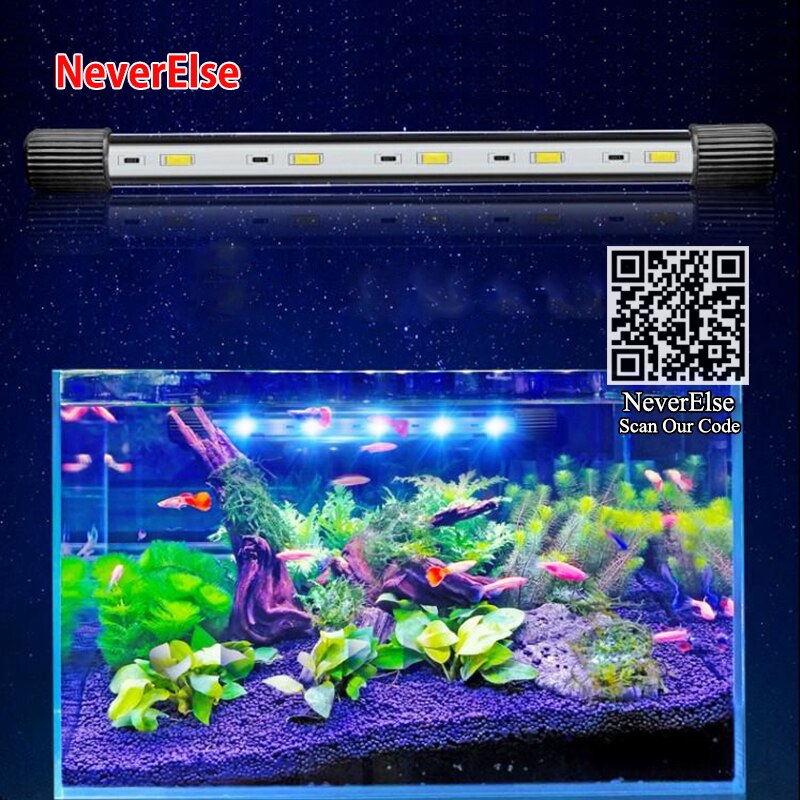 Tauch LED Aquarium Licht Aquarium Bar Streifen Lampe 17/24/34cm Unterwasser Beleuchtung Blau + Weiß LEDs Wasserdichte LED Dekoration