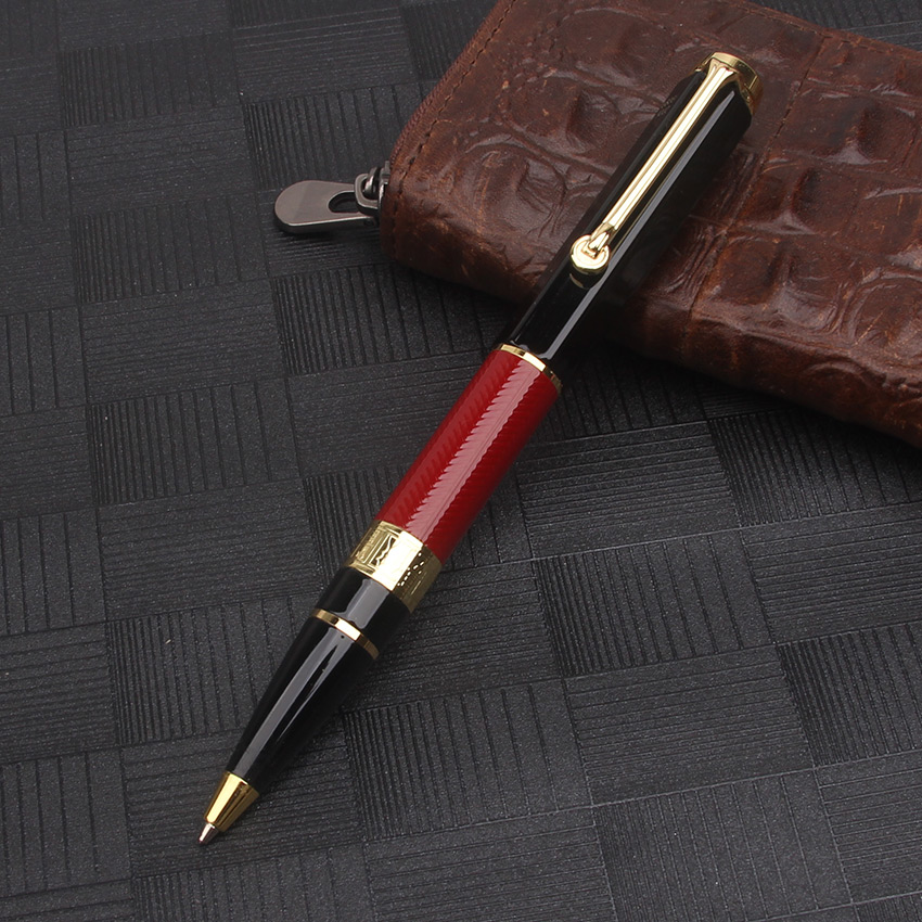 Edición de escritor, bolígrafo Rollerball, pluma estilográfica, Metal de negocios, Popular, de escritura para adultos, escuela y oficina: YELLOW / Rojo