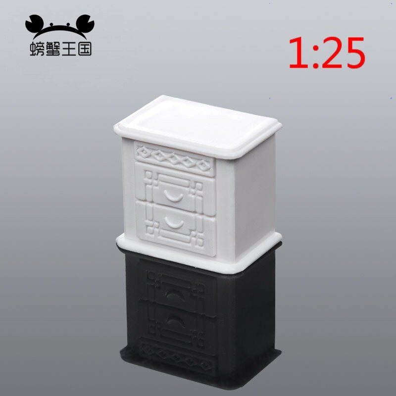 6 stücke 1:25 1:30 Nachttisch Schrank Modell Dekorative Miniatur Möbel Modell Wohnzimmer Nachttisch Spielzeug: 25 scale