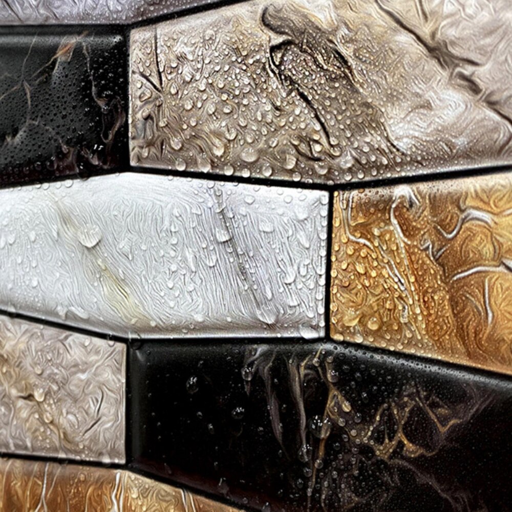 12''×12'' Peel and Stick Wallpaper Self Adhesive Removable Contact Paper On Kitchen Bathroom 3D Wall Sticker Wallpaper Tiles