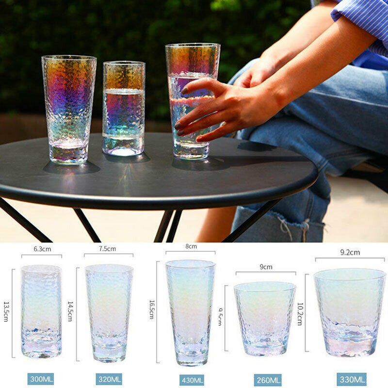 Faroot fargerike glass te kaffe cappuccino kopper drikke krus 300-400ml