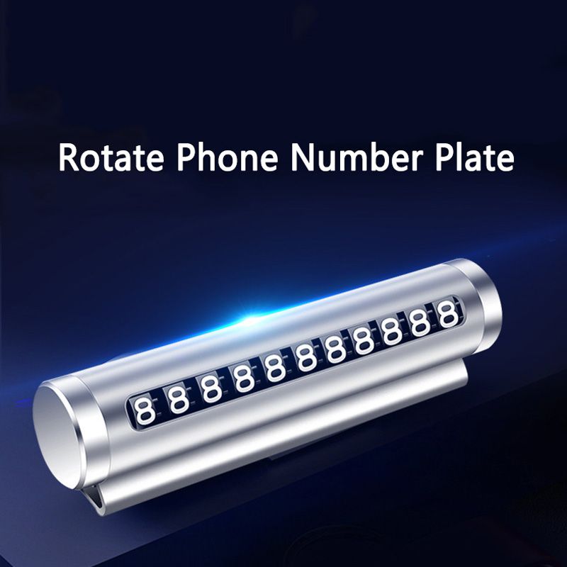 Car Styling Temporary Parking Card Rotate Phone Number Card Park Stop Plate Auto Accessories Stainless Steel Parking Card