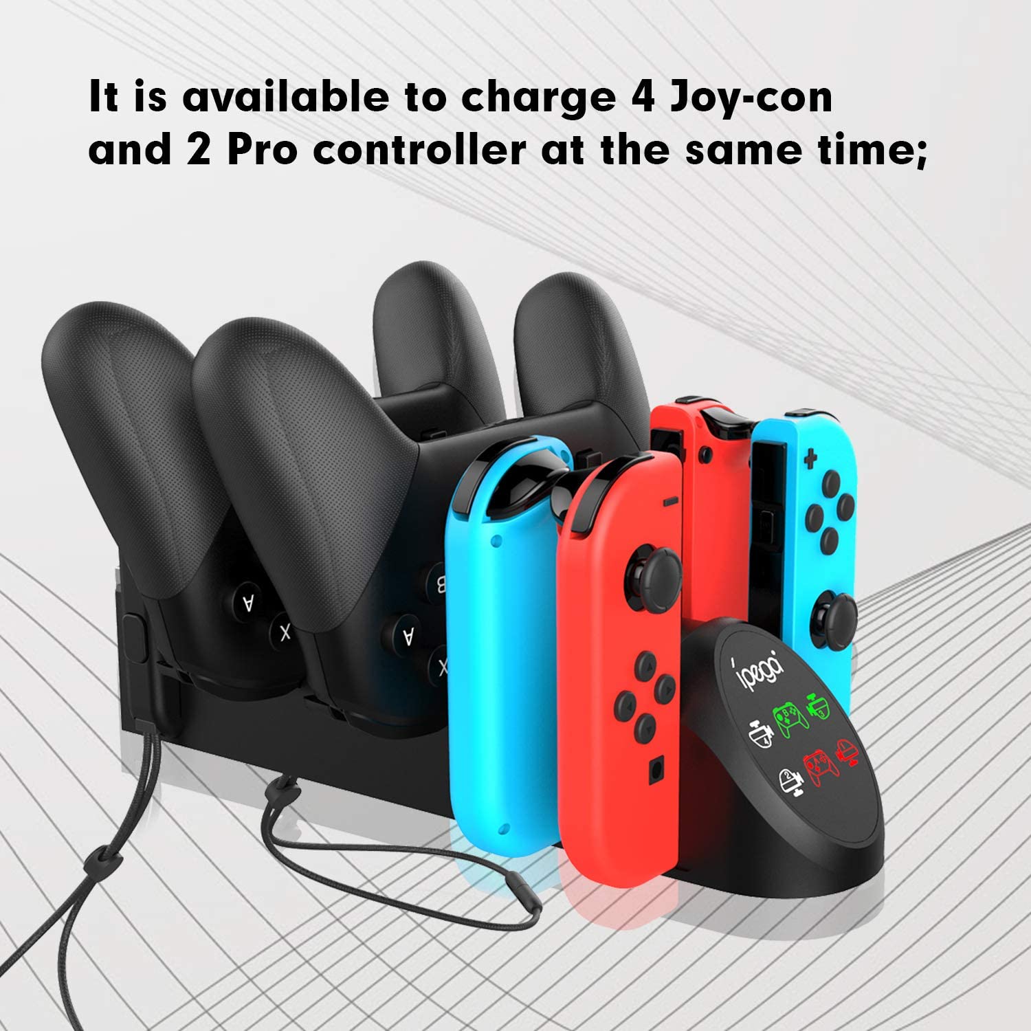 Estación de carga 6 en 1 para mandos de Nintendo Switch 4, Joypad 2 Pro, soporte de carga USB 2,0, accesorios de juego