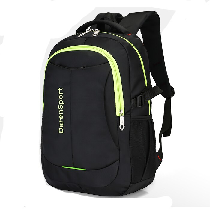 Mochila de computador de nylon masculina, cor sólida, para viagem, lazer, selvagem, grande capacidade, bolsa para escola, jovem: green