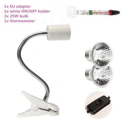 25w uva&uvb juster temperatur lamper skildpadde krybdyr varme tilbage kæledyr lys skildpadde calcium solarium akvarie habitat belysning: 25w 2 lampe hvid