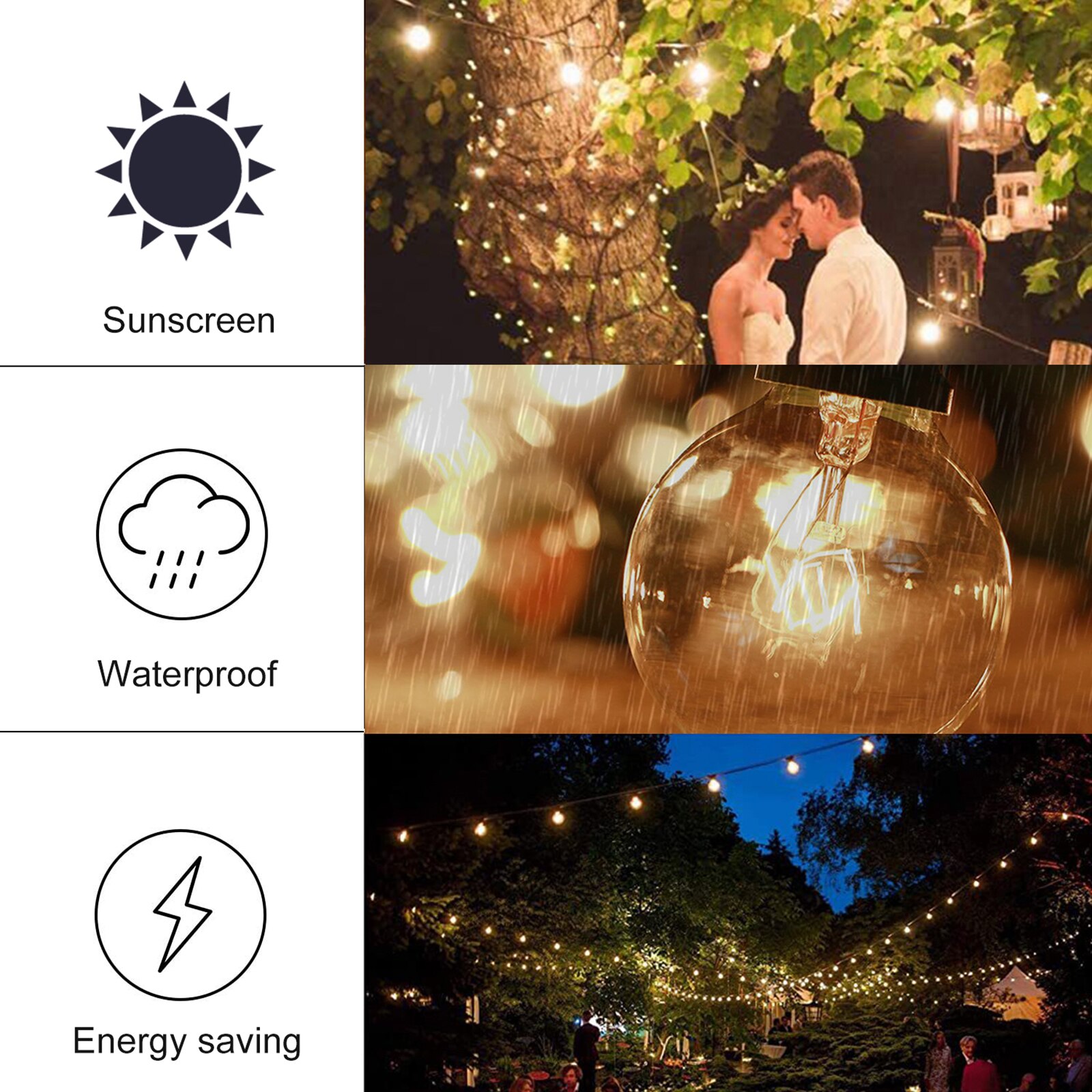 25 copper wire PVC outdoor curtain decoration bulb 2700 luminous G40 tungst