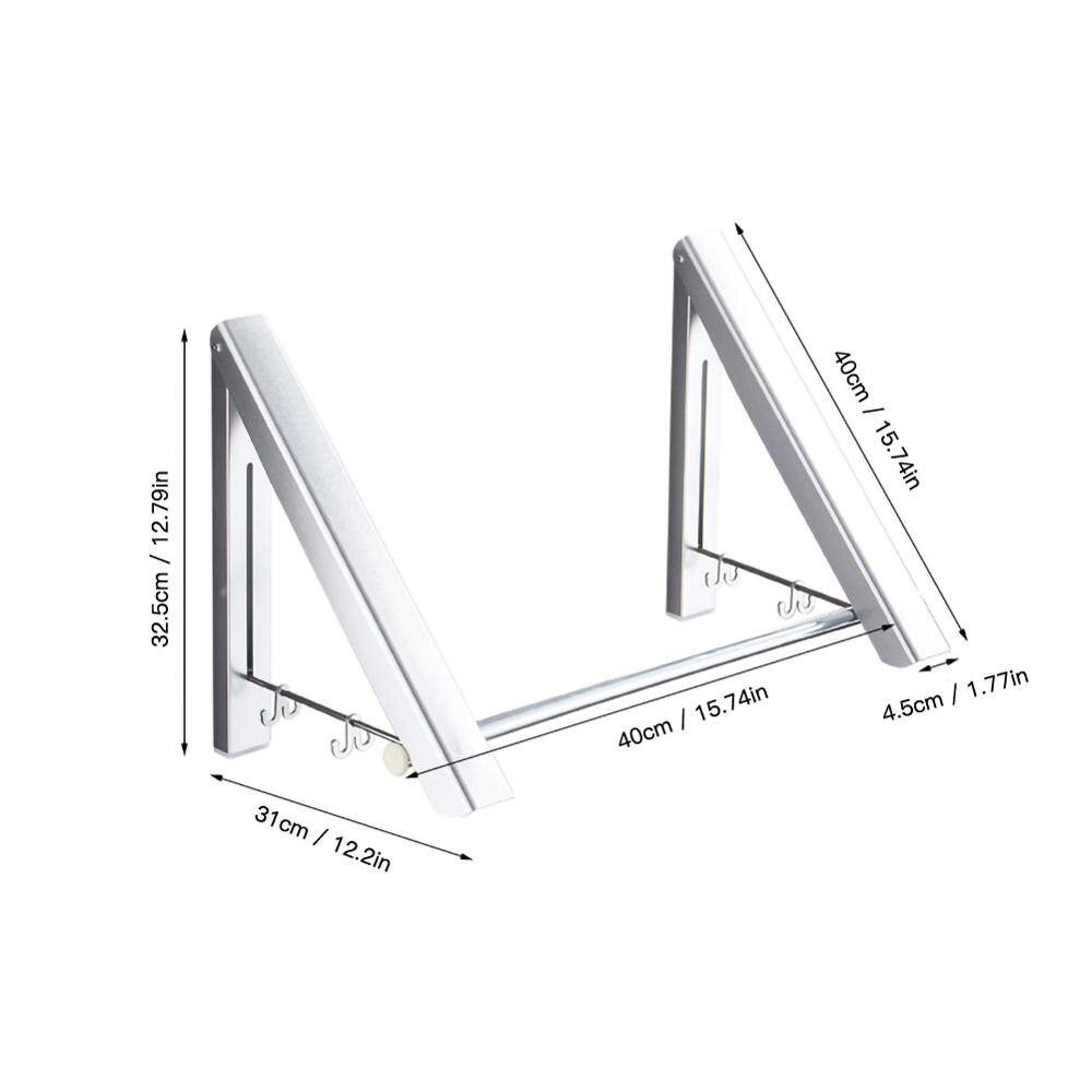 Balcony Folding Clothes Rail Punch-free Space Aluminum Hanging Clothes Hotel Bathroom Invisible Telescopic Drying Rack Clothesl