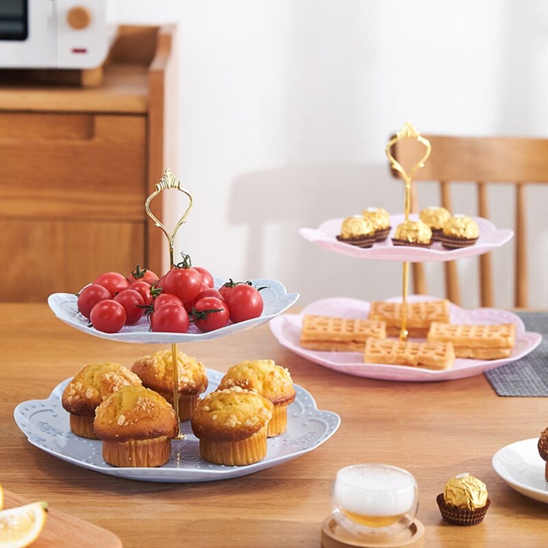 Afneembare Cake Stand Europese Stijl 3 Tier Gebak Cupcake Fruitschaal Serveren Dessert Houder Wedding Party Home Decor