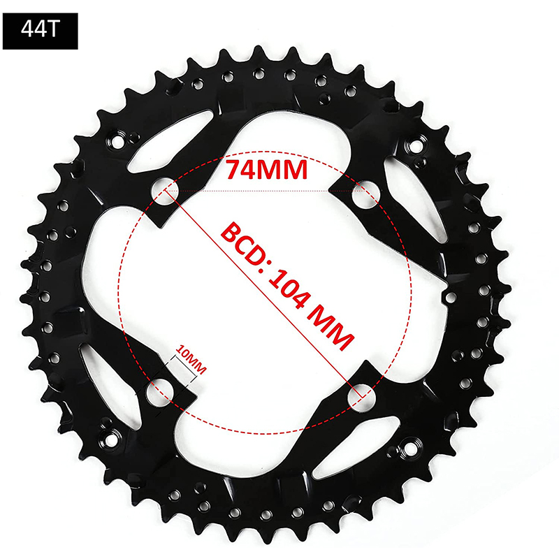 BUCKLOS 104/64 BCD plato de bicicleta 22T 24T 26T 32T 38T 42T 44T MTB plato 9S 10S rueda de cadena de bicicleta de montaña piezas de bicicleta: plum