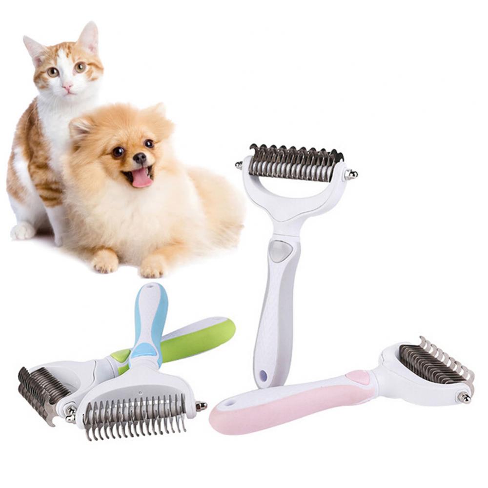 Rake Comb Hair Removal Grooming Tool Comb Cat Dog Hair Fur Knot Brush Double-sided Pet Shedding Pet For Dogs Cats