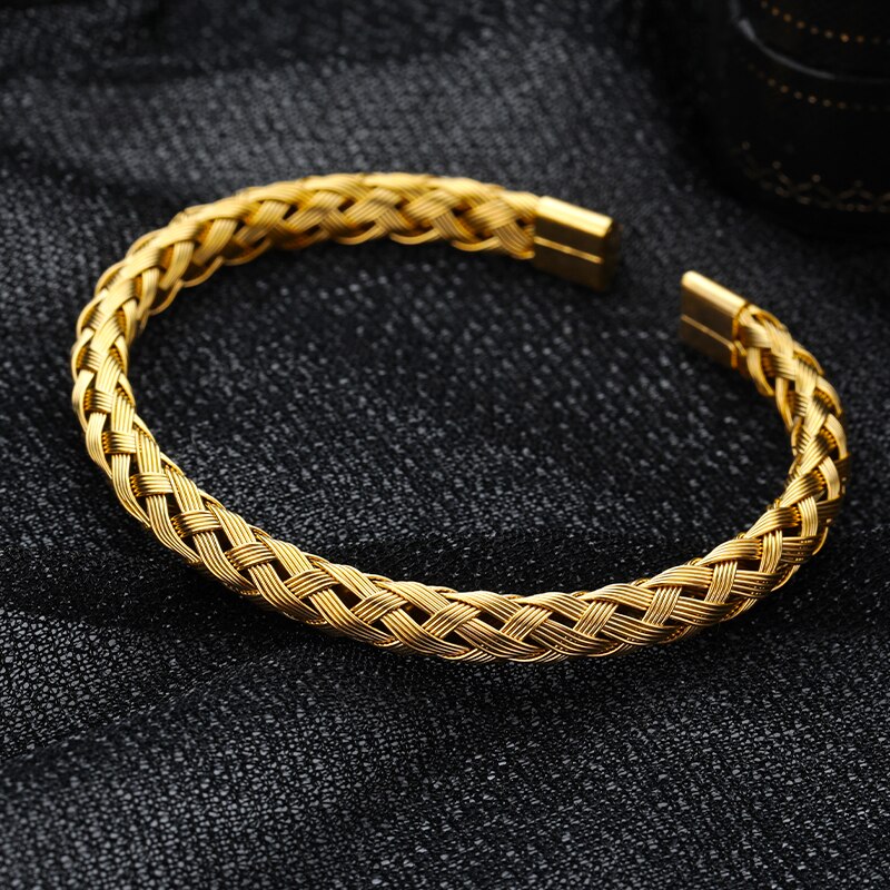 Braccialetti intrecciati in acciaio inossidabile braccialetti da uomo per uomo e donna gioielli regalo braccialetti con chiusura magnetica semplice braccialetti all&#39;ingrosso