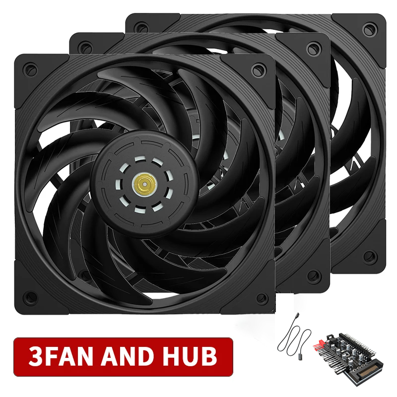 TEUCER T30 CPU Cooler Fan 2150RPM 4PIN PWM 12cm Computer Case Cooling System Fan S-FDB Bearing Silent PC Gamer CPU Cooler 120mm: GRAY