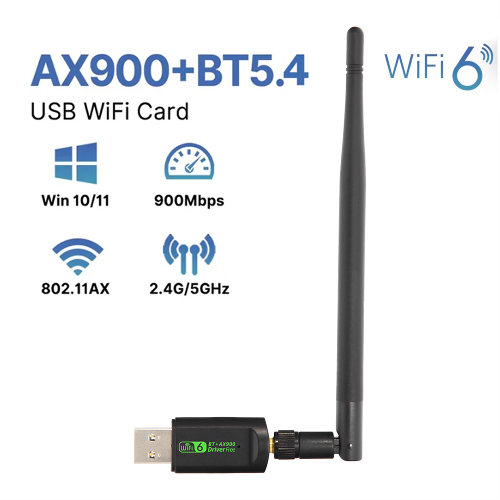 900mbps USB WIFI6E Bluetooth 5.4 AX Wifi Adapter 2 in 1 For PC BT wifi5 2.4G 5G 5dbi Dongle Usb Wireless WiFi Receiver