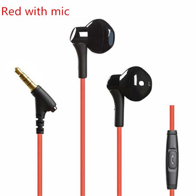 YINCROW RW-100 HiFi Super Bass Earphone With Mic Half in-ear headset Wired 3.5MM Earphones RW919 RW777 X6 P1 DT6 PT15 PT25 MS16: red with mic