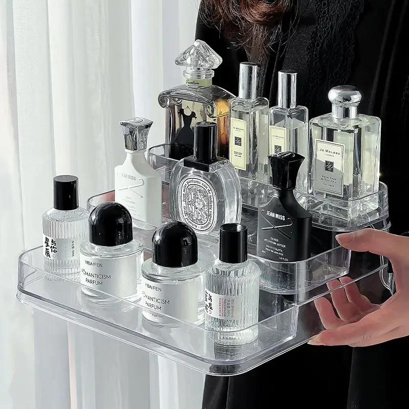 3-laags desktop parfum plank acryl cosmetische organisator parfum opbergrek pop displaystandaard keuken kruiden organisator