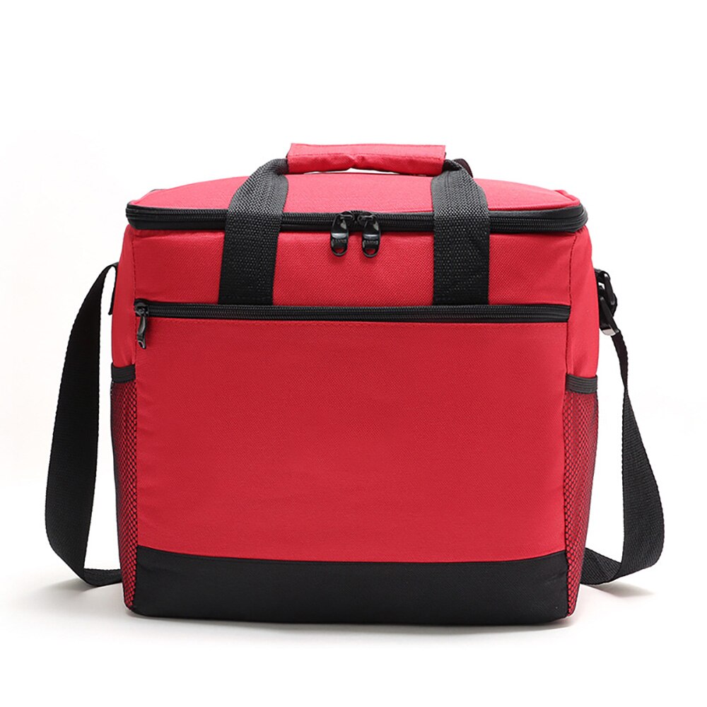 Termisk taske 16l tykkere foldbar vandtæt køler bøfferisolering kølerpose ispose vintercamping vandreture frisk holdetaske: Rød
