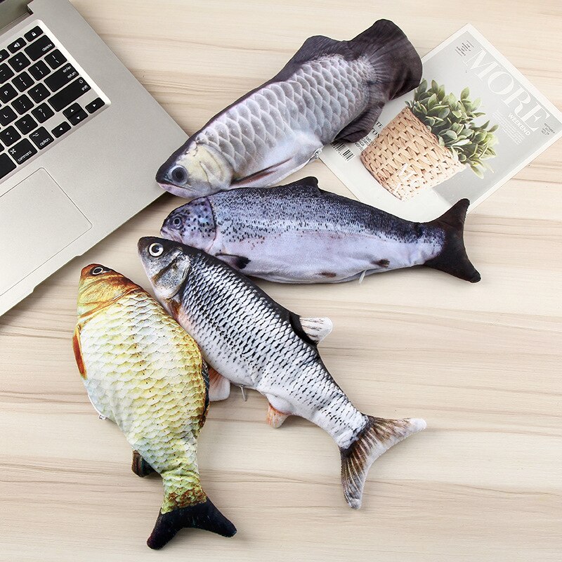 Simulación eléctrica peces bailando saltando moviéndose disquete suministra productos para mascotas gato accesorios juguete 3D de pescado