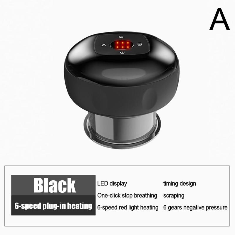 Cupping Therapy Machine Electric Cupping Massager Vibration Function Muscle Stimulator Massage Points Vacuum Suction Cups: black 6 gear