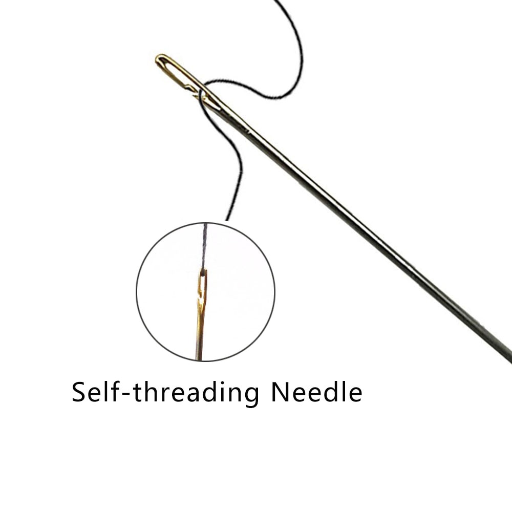 500m Polyester Sewing Thread Spools with 12pcs Self Threading Needles for Needlework Hand Repair Works Sewing Accessories