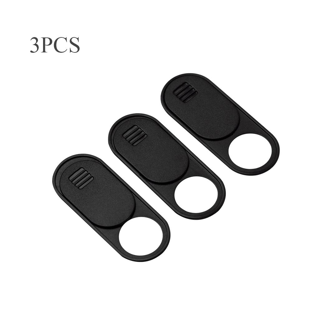 Universal Plastic WebCam Cover Shutter Magnet Slider Camera Cover for IPhone Laptop Mobile Phone Len Privacy Stickers: black-3PCS
