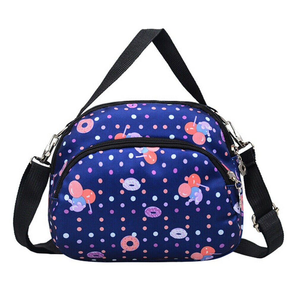 Women Nylon Zipper Shoulder Messenger Handbag Bag Floral Travel Bags: D