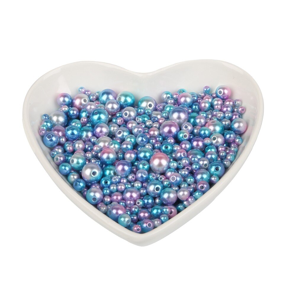 Rund regnbue farve imiteret perler perler  (4/6/8/10mm 350 stk) håndværk dekoration til gør-det-selv armbånd halskæder smykker fremstilling
