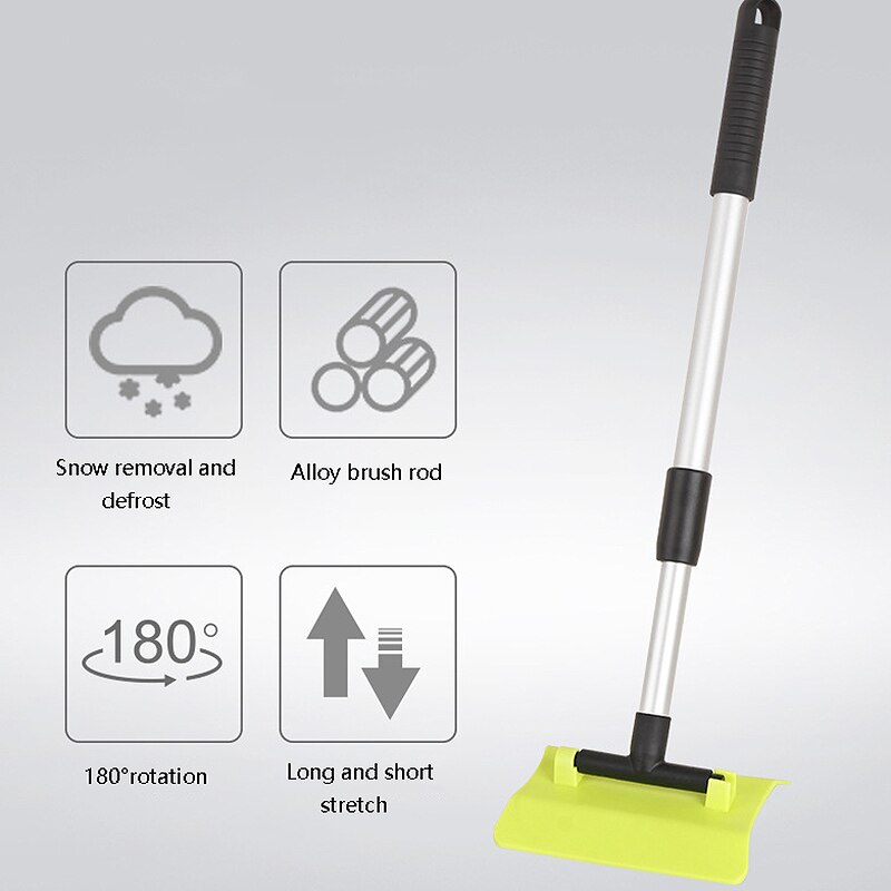 Pala de nieve ajustable para coche de invierno herramienta de eliminación eficiente, pala de nieve para jardín telescópica desmontable: Green