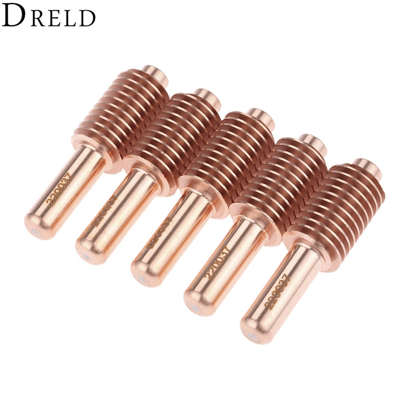 DRELD 5 uds 100A electrodo 220037 para antorcha de corte por plasma reemplazo de consumibles sin blindaje/procesos de excavación
