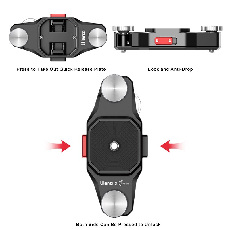 Ulanzi Klaue Quick Release Platte Clamp Schnell Installieren System DSLR Gopro Action Kamera Schulter Gurt Gürtel Clamp Schnell Schalter Kit