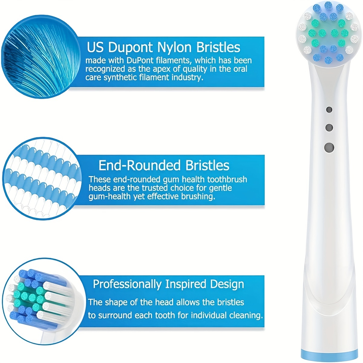 Têtes de brosse à dents de rechange, 4/12/16 pièces, compatibles avec oral-b Braun, têtes de brosse à dents électrique professionnelle