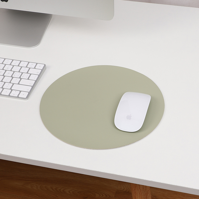 Round Mouse Pad Single-sided Solid Color Universal Non-slip Pad Mouse Pad Suitable for Laptop Office PU Gaming Mouse Pad: XXS / WHITE