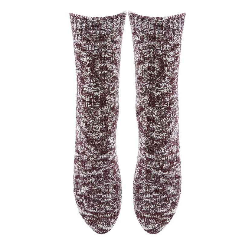 Efterår vinter kvinder blød sne strikning uldsokker vintage damer varme tykkere sokker basic sox kvindelige sportssokker: Kaffe