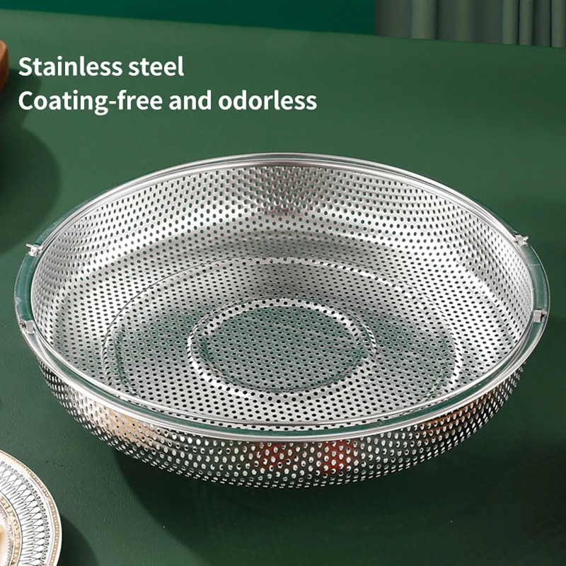 Stainless Steel Food Steamer Basket Pressure Cooker Steamer Basket with Handle Steaming Grid Drain Drainer Cooking Utensils