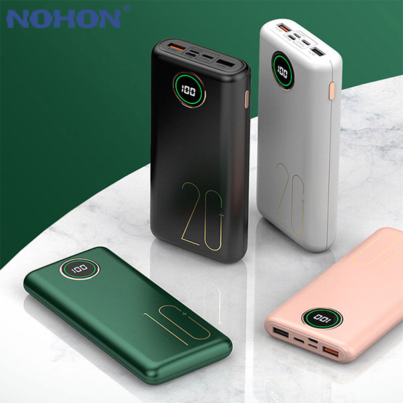 Power Bank 10000mAh 20000mAh QC3.0 4.0 20W PD Quick Charge Portable Battery Charger PoverBank With LED Display For iPhone Xiaomi
