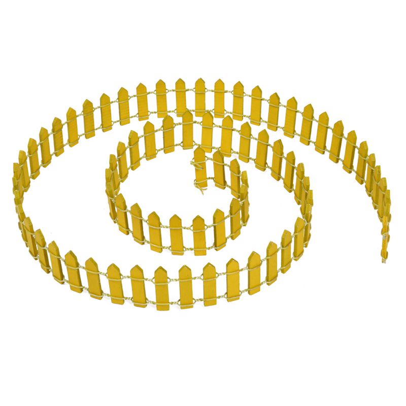 Wooden Mini Small Fence Barrier Craft Fence DIY Garden Kit Landscape Plant Flower Potted Decor Accessories: Yellow