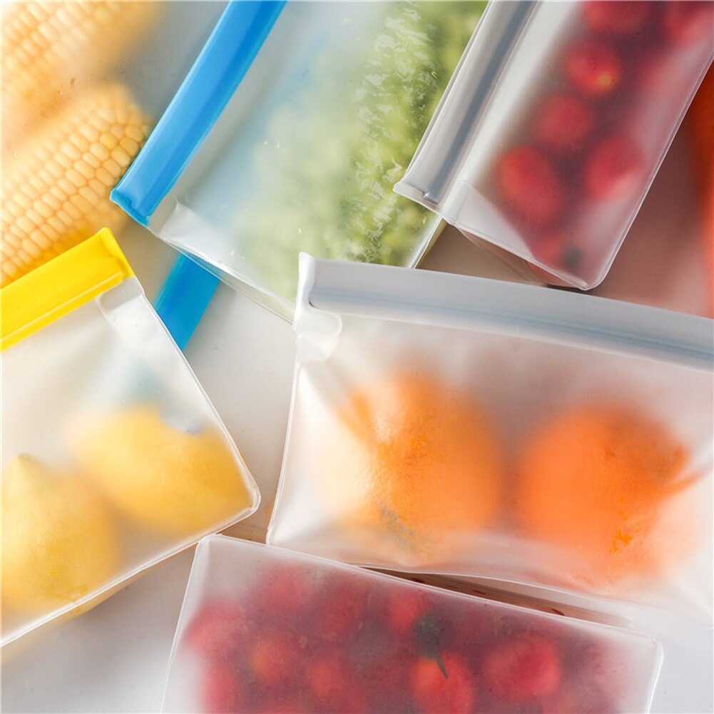 Clear Food Storage Set Stand Up Fresh Bags Leakproof Refrigerator Container