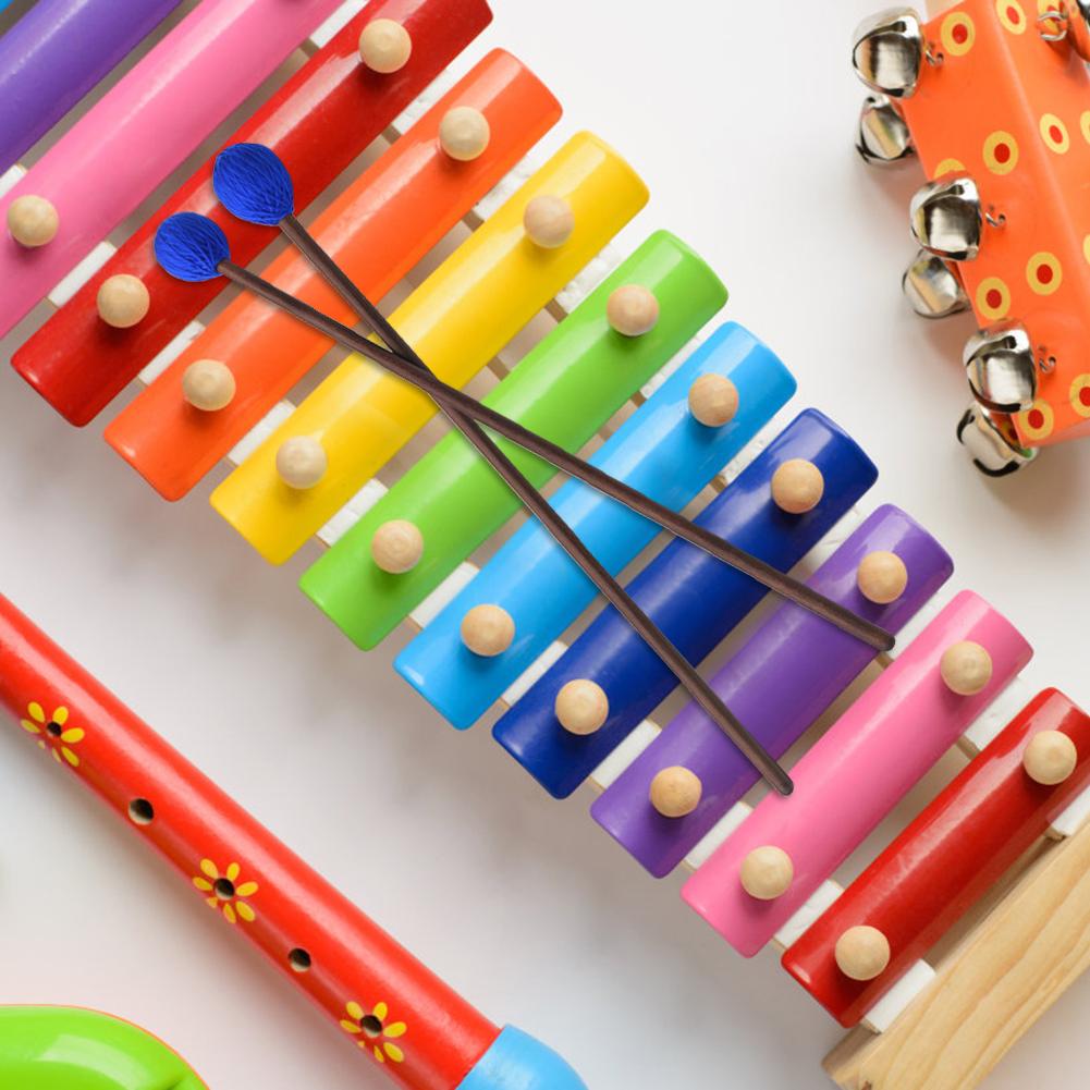 Guitare chaude Marimba maillets Texture délicate 2 pièces Marimba bâtons Xylophone Glockensplel maillets bâtons avec manche en hêtre