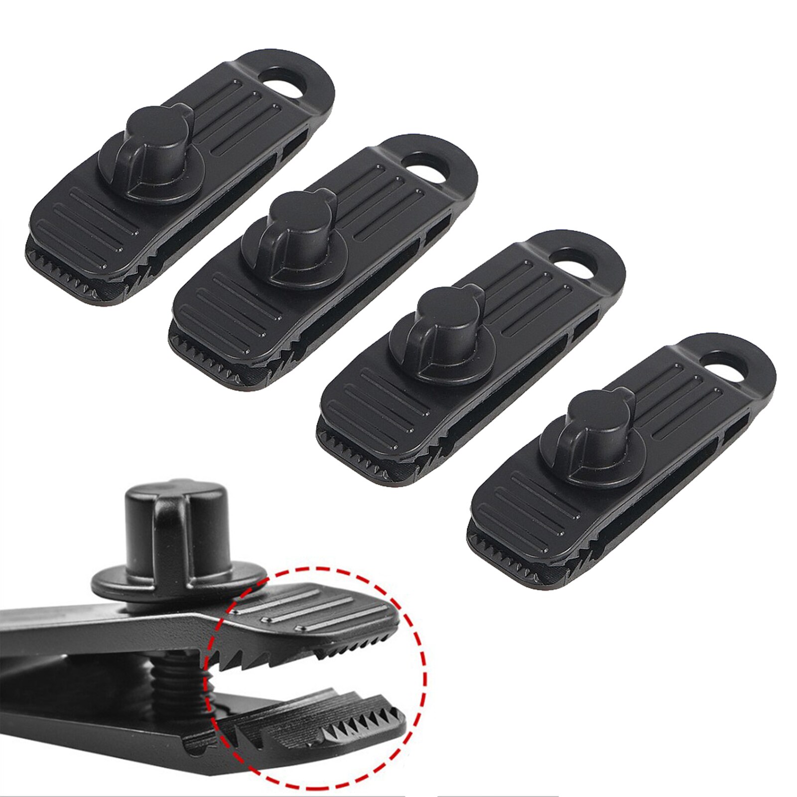 Pinzas para lona de alta resistencia, abrazadera para toldo de tienda, cubierta de barco y coche, broche de amarre, herramientas de cuerda para acampar al aire libre, 4 unids/set por juego