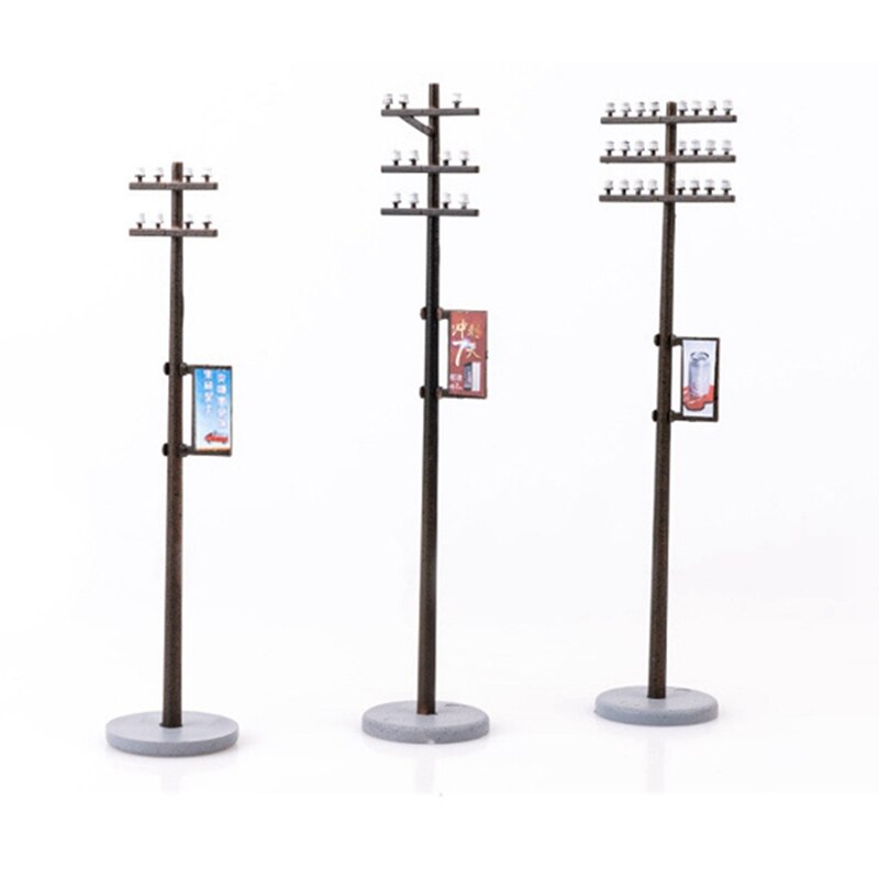 15 Pcs Model Train Ho Scale DIY Architectural Model Telegraph Poles Material Sand Table Model Materials