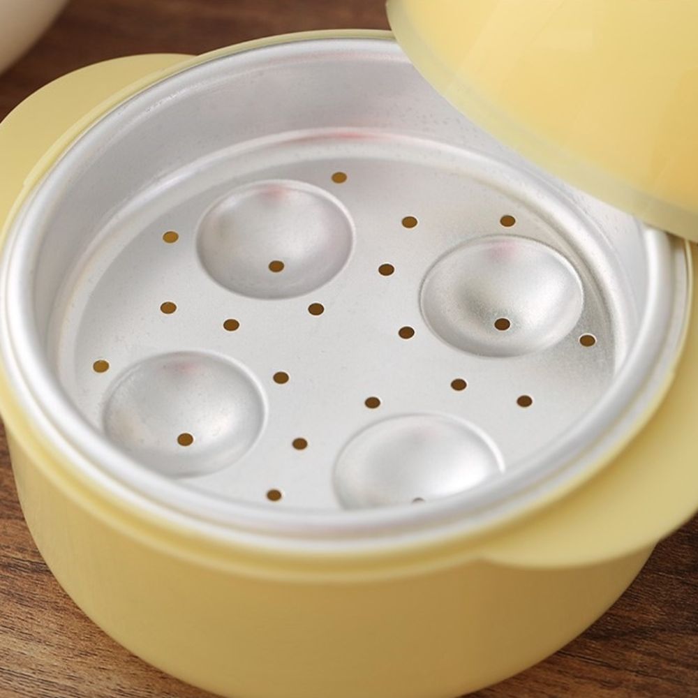 Multifunktionaler 4-Gitter-Ei-bilden-Mikrowellen-Eier-Dampfgarer, professioneller weißer Mikrowellen-Hersteller für gekochte Eier, schneller Eierkocher, Frühstück