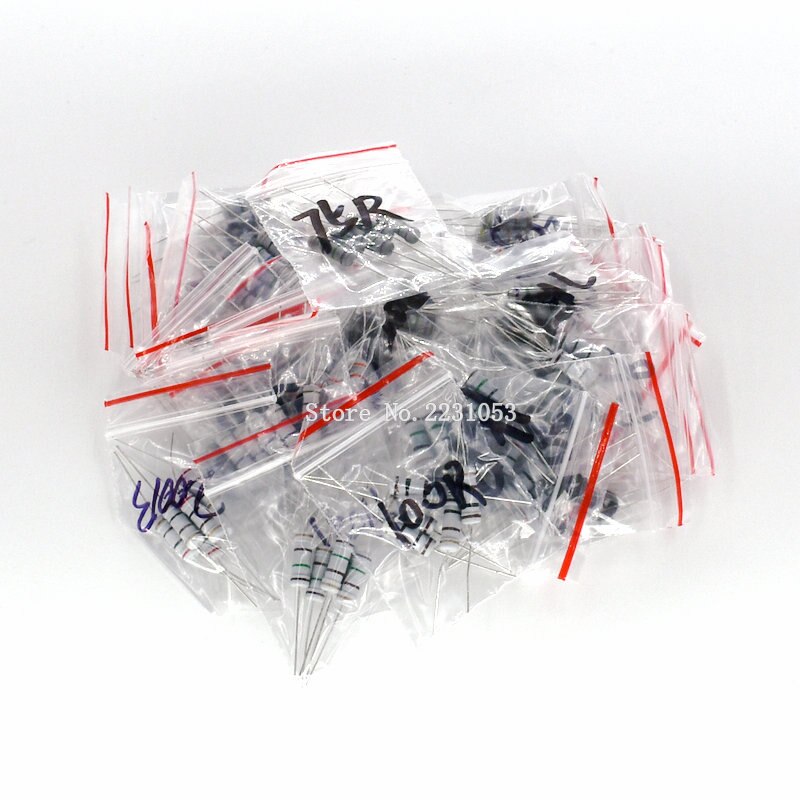 150 Teile/los Kohlenstoff Film Widerstand Bausatz 2W 0,1 R Ohm-750R Ohm 30 Arten Jeweils 5 Stck 2w 0,1 Ohm-750Ohm Farbe Ring Widerstand