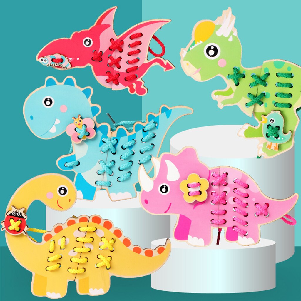 Animals Threading Toys Preschool Activities Educational Toys Wooden Threading Kits Sewing Cards for Preschool Toddlers